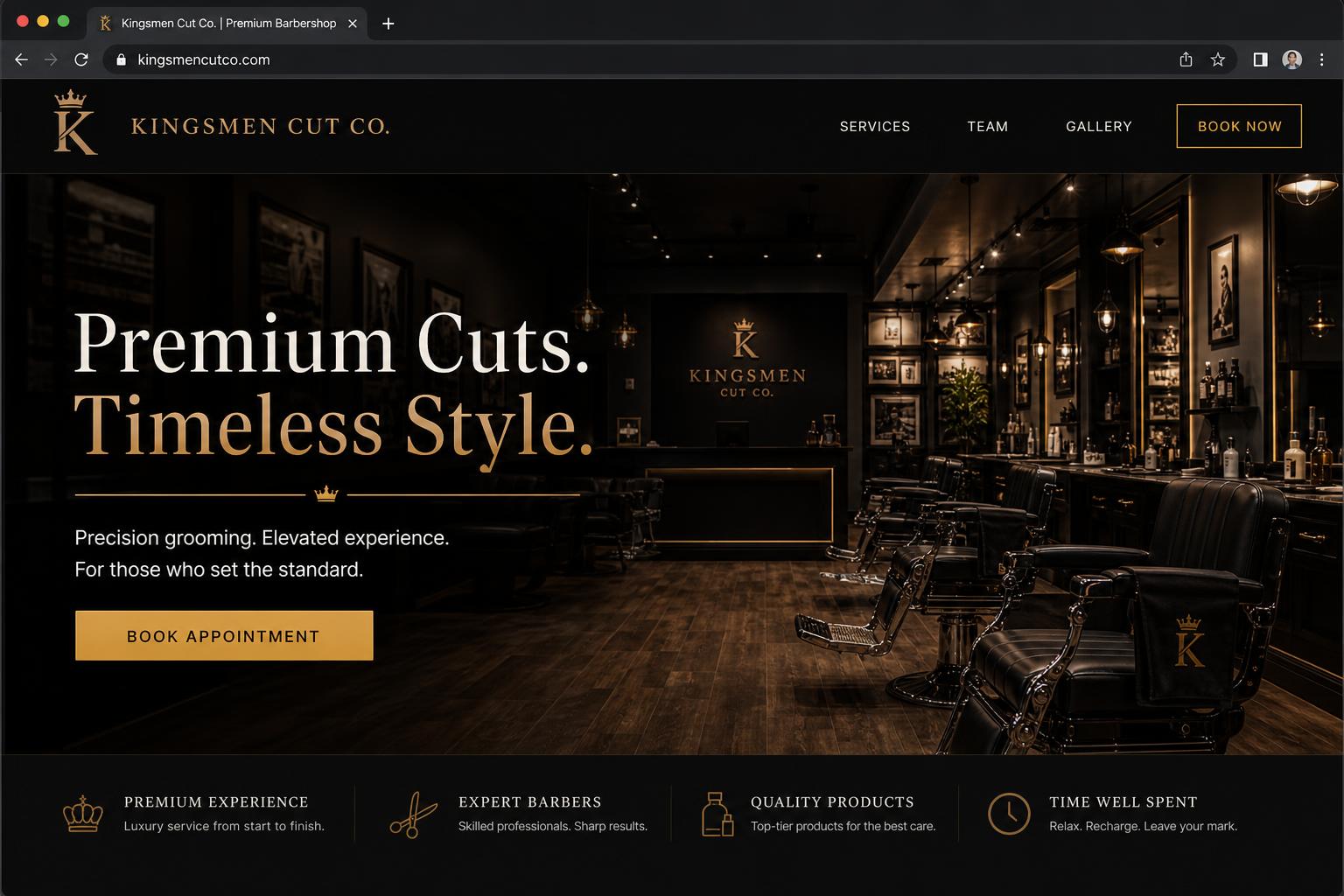 Kingsmen Cut Co. website preview