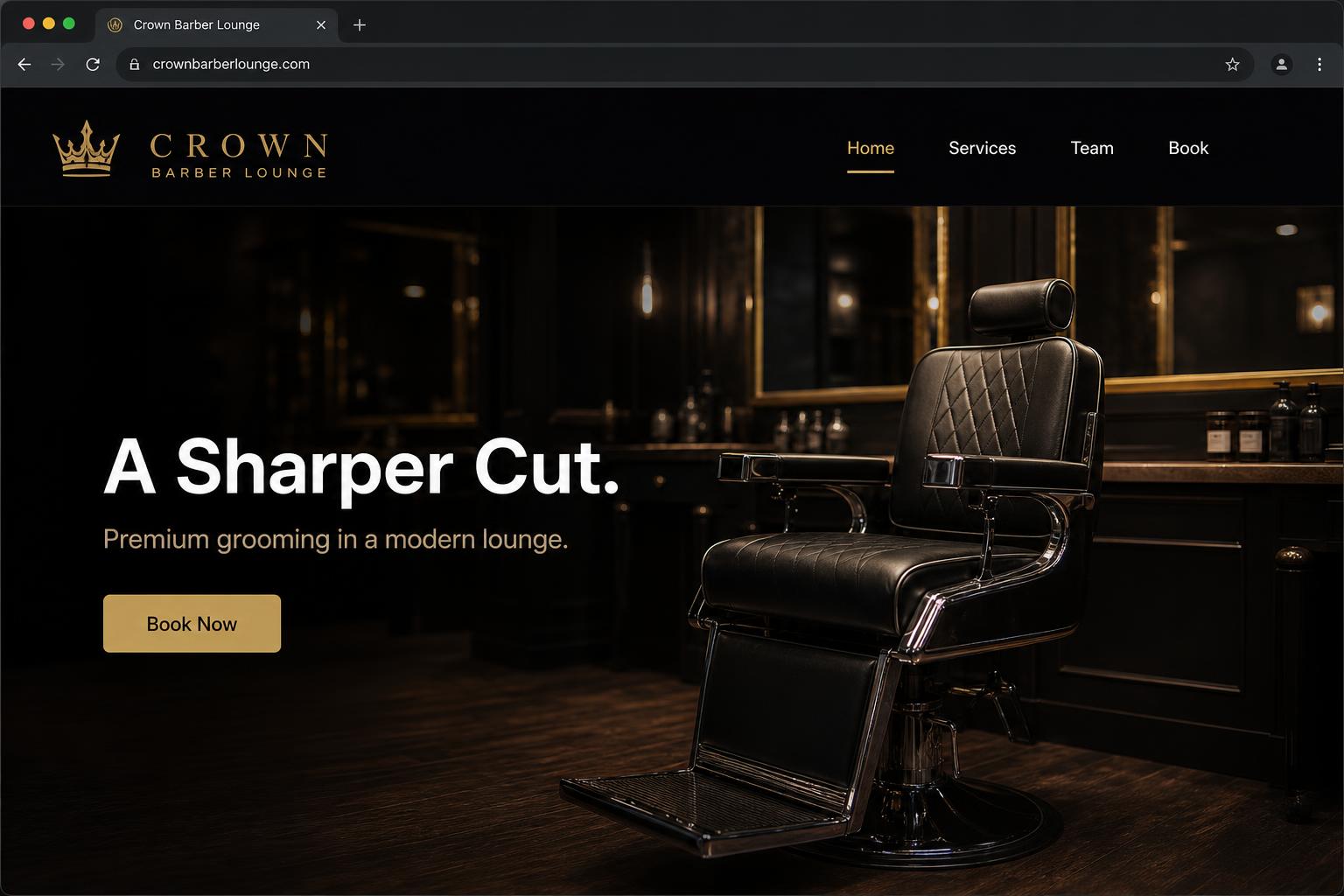 Crown Barber Lounge desktop preview